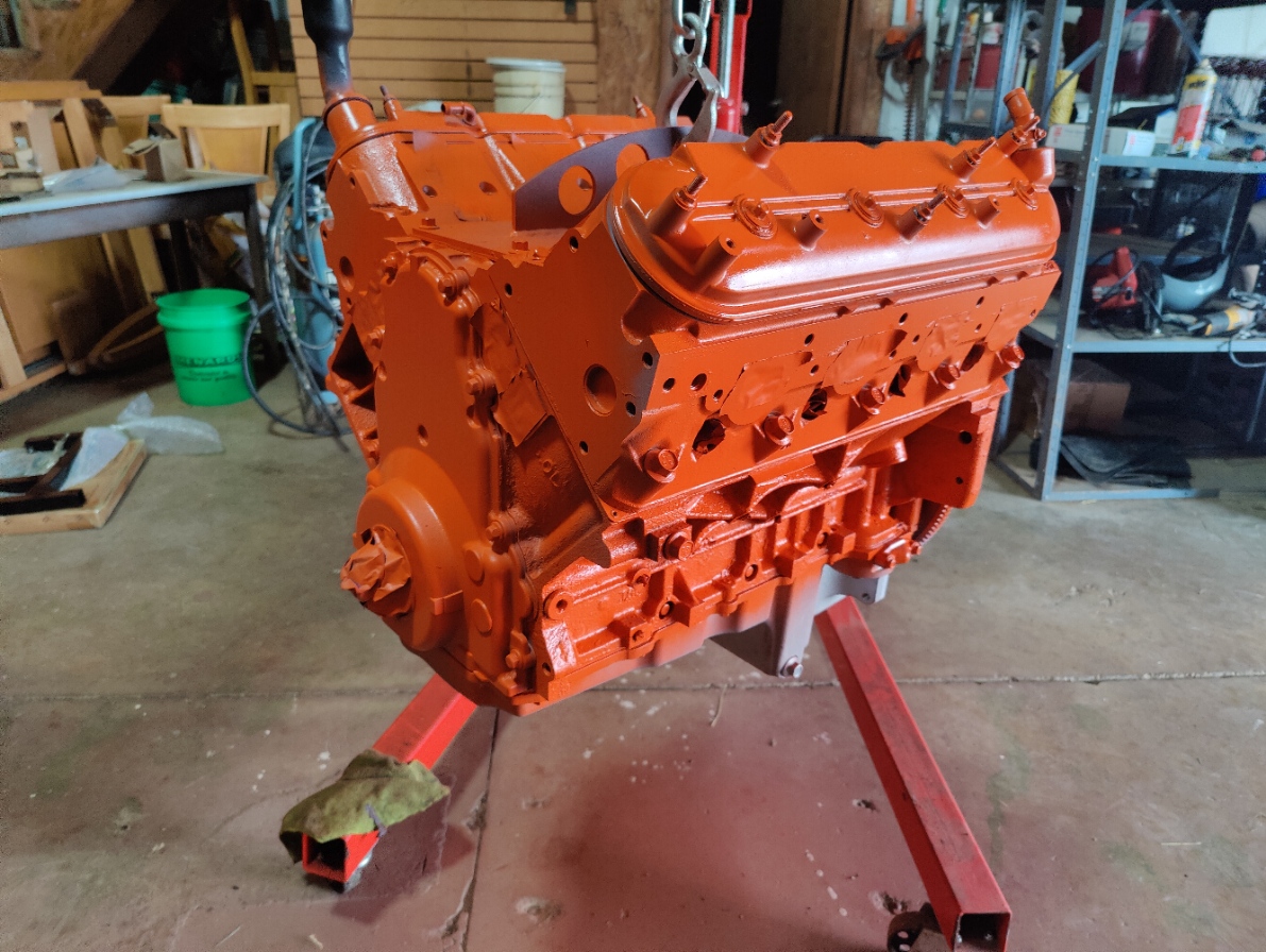 LQ4 engine painted Chevrolet orange